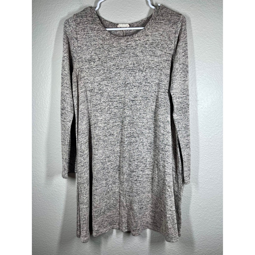 pinc Space Dye Long Sleeve Tunic Dress Womens Sz L Large Heathered Casual